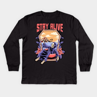 stay alive Kids Long Sleeve T-Shirt